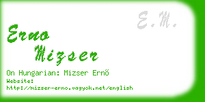 erno mizser business card