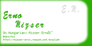 erno mizser business card